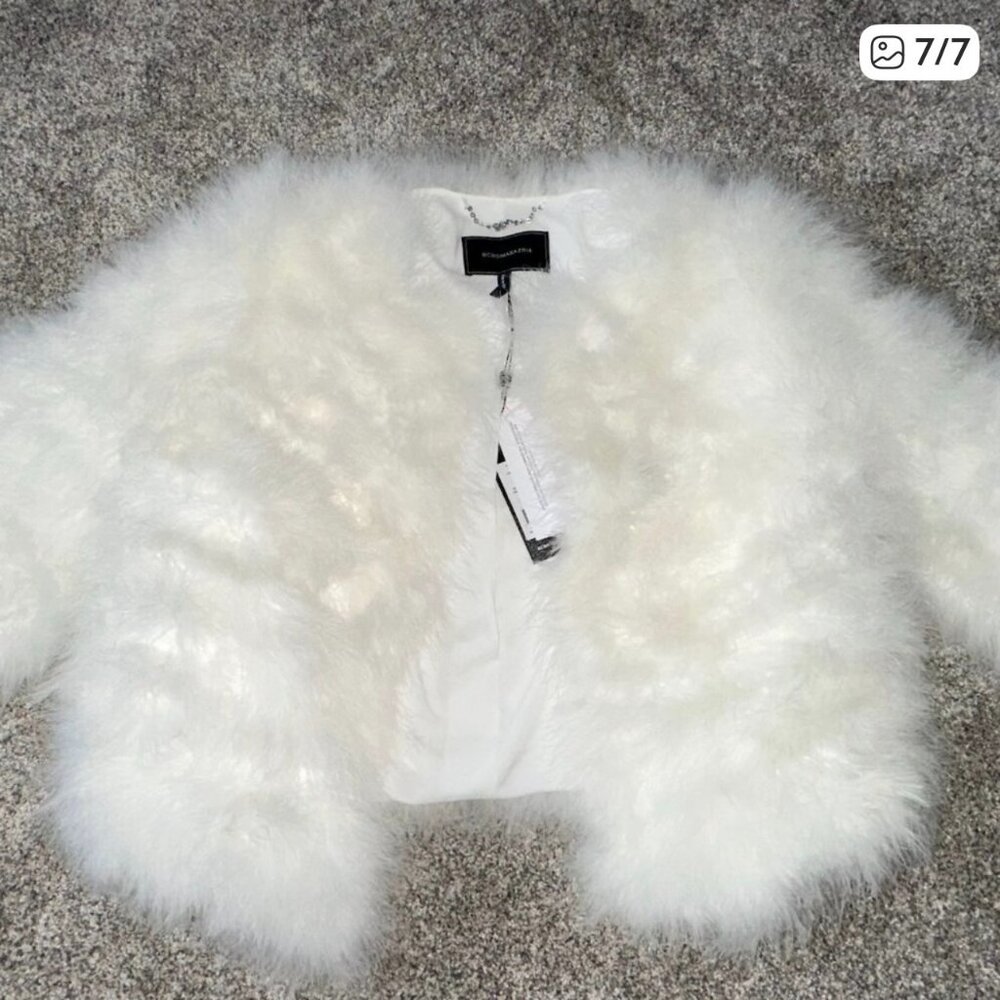 BCBGMaxAzria Women's White Feather Coat - New with Tags (Size S)